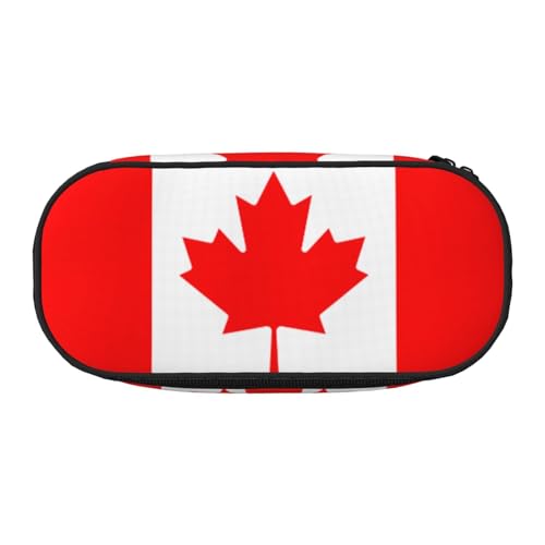 JEJEA Federmäppchen mit kanadischer Flagge, großes Fassungsvermögen, große Aufbewahrung, hohe Kapazität, Beutelhalter, Organizer, Schwarz , Einheitsgröße, Taschen-Organizer von JEJEA