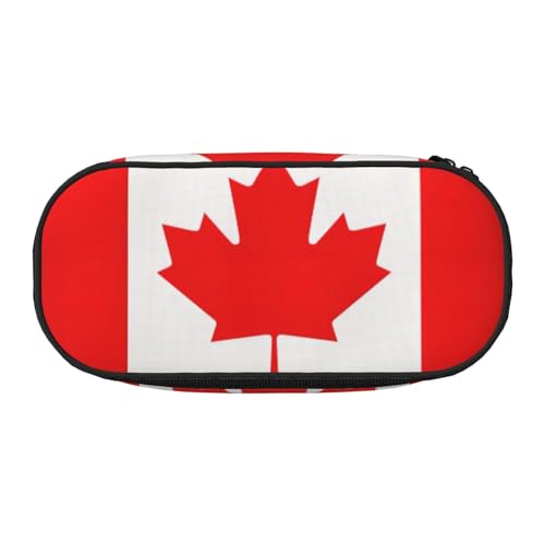 JEJEA Federmäppchen mit kanadischer Flagge, großes Fassungsvermögen, große Aufbewahrung, hohe Kapazität, Beutelhalter, Organizer, Schwarz , Einheitsgröße, Taschen-Organizer von JEJEA
