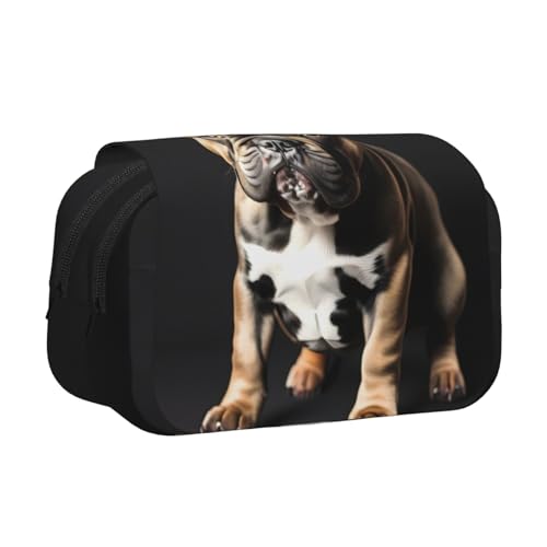 JEJEA Federmäppchen mit langen Ohren, französische Bulldogge, Stifteetui, Halter für Bleistifte, Make-up, Mehrzweck-Organizer-Box für Erwachsene, Schwarz , Einheitsgröße, Kulturbeutel von JEJEA