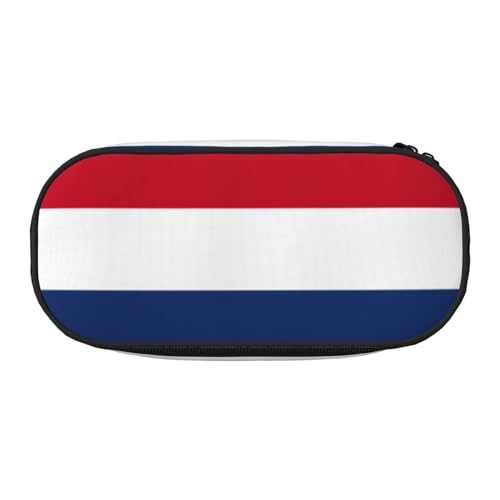 JEJEA Federmäppchen mit niederländischer Flagge, großes Fassungsvermögen, große Aufbewahrung, hohe Kapazität, Beutelhalter, Organizer, Schwarz , Einheitsgröße, Taschen-Organizer von JEJEA