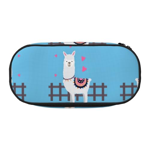 JEJEA Federmäppchen mit niedlichem Alpakas-Druck, großes Fassungsvermögen, große Aufbewahrung, hohe Kapazität, Beutelhalter, Organizer, Schwarz , Einheitsgröße, Taschen-Organizer von JEJEA