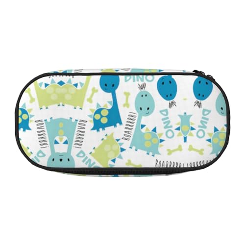 JEJEA Federmäppchen mit niedlichem Dinosaurier-Druck, großes Fassungsvermögen, große Aufbewahrung, hohe Kapazität, Beutel, Beutel, Organizer, Schwarz , Einheitsgröße, Taschen-Organizer von JEJEA