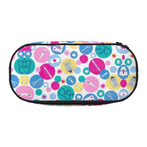 JEJEA Federmäppchen mit niedlichem Krankenschwesteraufdruck, großes Fassungsvermögen, große Aufbewahrung, hohe Kapazität, Beutelhalter, Organizer, Schwarz , Einheitsgröße, Taschen-Organizer von JEJEA