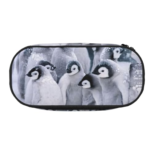 JEJEA Federmäppchen mit niedlichem Pinguin-Aufdruck, großes Fassungsvermögen, große Aufbewahrung, hohe Kapazität, Beutelhalter, Organizer, Schwarz , Einheitsgröße, Taschen-Organizer von JEJEA