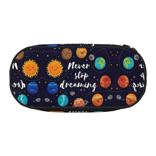 JEJEA Federmäppchen mit niedlichem Planetendruck, großes Fassungsvermögen, große Aufbewahrung, hohe Kapazität, Beutel, Organizer, Box, Schwarz , Einheitsgröße, Taschen-Organizer von JEJEA