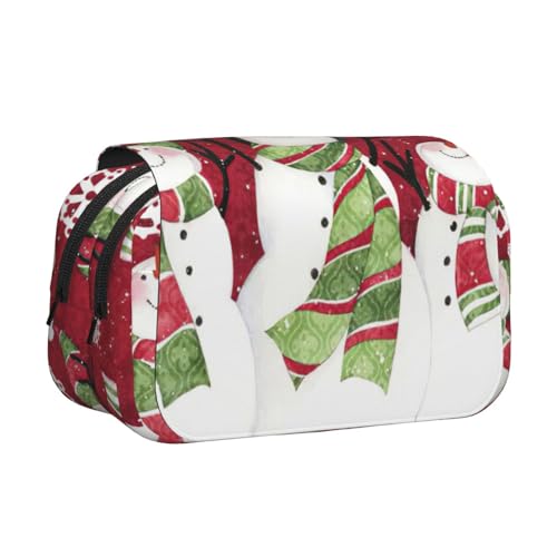 JEJEA Federmäppchen mit niedlichem Schneemann-Aufdruck, Federmäppchen, Halter für Bleistifte, Make-up, Mehrzweck-Organizer-Box für Erwachsene, Schwarz , Einheitsgröße, Kulturbeutel von JEJEA
