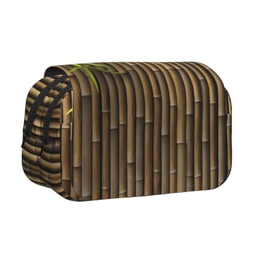 JEJEA Federmappe mit Bambus-Druck, Federmäppchen, Halter für Bleistifte, Make-up, Mehrzweck-Organizer-Box für Erwachsene, Schwarz , Einheitsgröße, Kulturbeutel von JEJEA