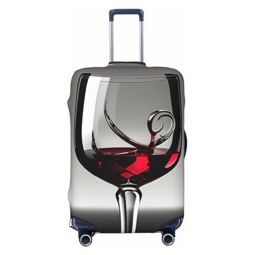 JEJEA Kofferabdeckung mit Weinglas-Druck, Reisegepäckabdeckung, waschbar, kratzfest, Schwarz , XL von JEJEA