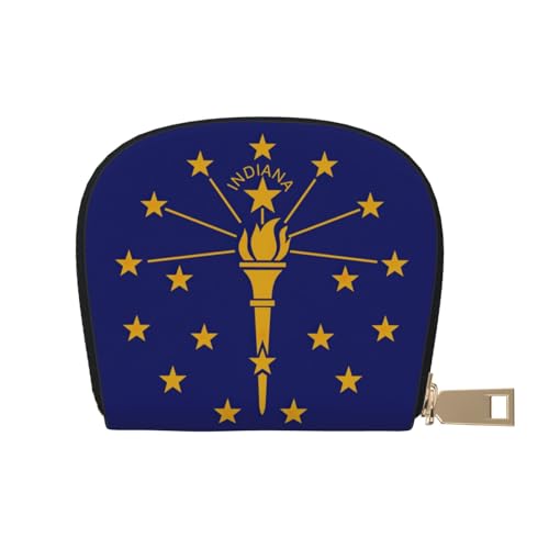 JEJEA Kreditkartenetui mit Indiana-Staatsflagge, kleiner Kartenhalter mit Reißverschluss, Leder-Kartenhalter, weiß, Einheitsgröße JEJEA Kreditkartenetui mit Indiana-Staatsflagge, kleiner Kartenhalter mit Reißverschluss, Leder-Kartenhalter, weiß, Einheitsgröße von JEJEA