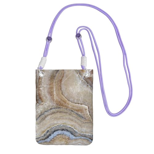JEJEA Onyx Stone Umhängetasche für Damen und Herren, verstellbarer Riemen, für Reisen, Einkaufen, Hellblau, violett, Einheitsgröße JEJEA Onyx Stone Umhängetasche für Damen und Herren, verstellbarer Riemen, für Reisen, Einkaufen, Hellblau, violett, Einheitsgröße von JEJEA