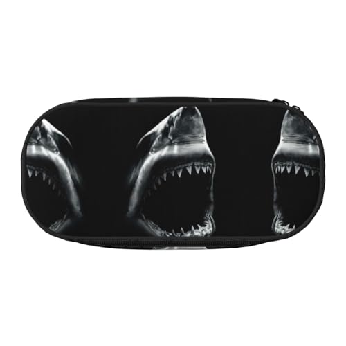 JEJEA Shark1 Federmäppchen mit großem Fassungsvermögen, große Aufbewahrung, hohe Kapazität, Beutelhalter, Organizer, Schwarz , Einheitsgröße, Taschen-Organizer von JEJEA