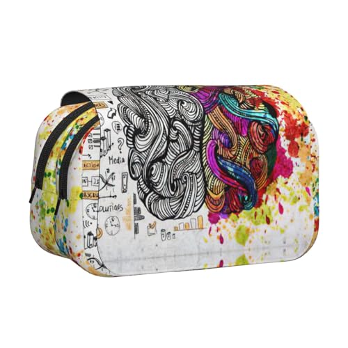 JEJEA Stifteetui für Links- und Rechtshirnhälfte, Stifteetui, Halter für Bleistifte, Make-up, Mehrzweck-Organizer-Box für Erwachsene, Schwarz , Einheitsgröße, Kulturbeutel von JEJEA