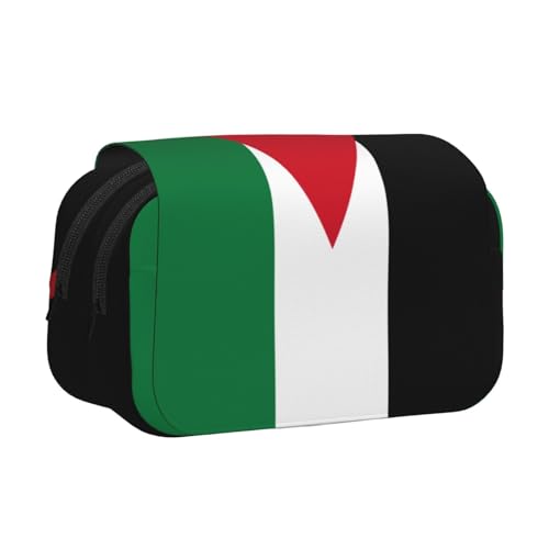 JEJEA Stifteetui mit Palästina-Flaggen-Motiv, für Bleistifte, Make-up, Mehrzweck-Organizer-Box für Erwachsene, Schwarz , Einheitsgröße, Kulturbeutel von JEJEA