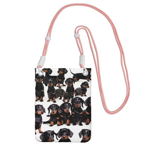 JEJEA Umhängetasche mit Dackel-Motiv, für Damen und Herren, verstellbarer Riemen, für Reisen, Einkaufen, rose, Einheitsgröße JEJEA Umhängetasche mit Dackel-Motiv, für Damen und Herren, verstellbarer Riemen, für Reisen, Einkaufen, rose, Einheitsgröße von JEJEA