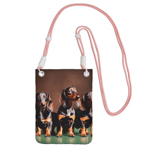 JEJEA Umhängetasche mit Dackel-Motiv, für Damen und Herren, verstellbarer Riemen, für Reisen, Einkaufen, rose, Einheitsgröße JEJEA Umhängetasche mit Dackel-Motiv, für Damen und Herren, verstellbarer Riemen, für Reisen, Einkaufen, rose, Einheitsgröße von JEJEA