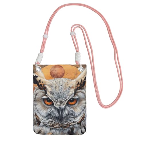 JEJEA Umhängetasche mit Eulen-Motiv, für Damen und Herren, verstellbarer Riemen, für Reisen, Einkaufen, rose, Einheitsgröße JEJEA Umhängetasche mit Eulen-Motiv, für Damen und Herren, verstellbarer Riemen, für Reisen, Einkaufen, rose, Einheitsgröße von JEJEA