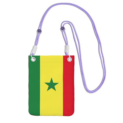 JEJEA Umhängetasche mit Flagge von Senegal, für Damen und Herren, verstellbarer Riemen, für Reisen, Einkaufen, violett, Einheitsgröße JEJEA Umhängetasche mit Flagge von Senegal, für Damen und Herren, verstellbarer Riemen, für Reisen, Einkaufen, violett, Einheitsgröße von JEJEA