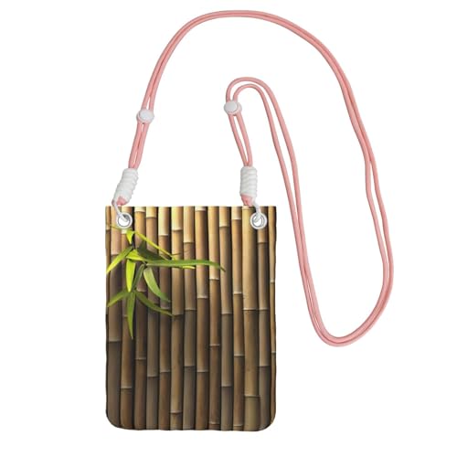 JEJEA Umhängetasche mit Frühlings-Bambus-Druck, für Damen und Herren, verstellbarer Riemen, Handygeldbörse, für Reisen und Einkaufen, rose, Einheitsgröße JEJEA Umhängetasche mit Frühlings-Bambus-Druck, für Damen und Herren, verstellbarer Riemen, Handygeldbörse, für Reisen und Einkaufen, rose, Einheitsgröße von JEJEA