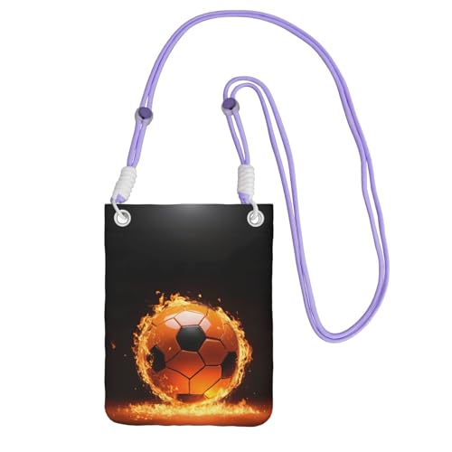 JEJEA Umhängetasche mit Fußball-Druck, für Damen und Herren, verstellbarer Riemen, für Reisen, Einkaufen, violett, Einheitsgröße JEJEA Umhängetasche mit Fußball-Druck, für Damen und Herren, verstellbarer Riemen, für Reisen, Einkaufen, violett, Einheitsgröße von JEJEA