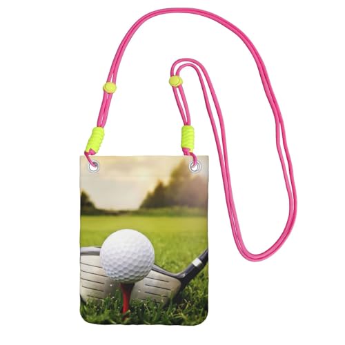 JEJEA Umhängetasche mit Golfball-Druck, für Damen und Herren, verstellbarer Riemen, für Reisen, Einkaufen, Fuchusia, Einheitsgröße JEJEA Umhängetasche mit Golfball-Druck, für Damen und Herren, verstellbarer Riemen, für Reisen, Einkaufen, Fuchusia, Einheitsgröße von JEJEA