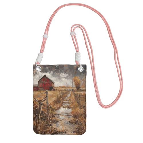 JEJEA Umhängetasche mit Hirsch-Motiv, für Damen und Herren, verstellbarer Riemen, für Reisen, Einkaufen, rose, Einheitsgröße JEJEA Umhängetasche mit Hirsch-Motiv, für Damen und Herren, verstellbarer Riemen, für Reisen, Einkaufen, rose, Einheitsgröße von JEJEA