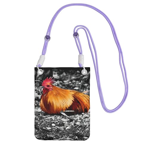 JEJEA Umhängetasche mit Huhn-Motiv, für Damen und Herren, verstellbarer Riemen, für Reisen, Einkaufen, violett, Einheitsgröße JEJEA Umhängetasche mit Huhn-Motiv, für Damen und Herren, verstellbarer Riemen, für Reisen, Einkaufen, violett, Einheitsgröße von JEJEA