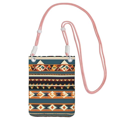 JEJEA Umhängetasche mit Indianer-Muster, für Damen und Herren, verstellbarer Riemen, Handygeldbörse, für Reisen und Einkaufen, rose, Einheitsgröße JEJEA Umhängetasche mit Indianer-Muster, für Damen und Herren, verstellbarer Riemen, Handygeldbörse, für Reisen und Einkaufen, rose, Einheitsgröße von JEJEA