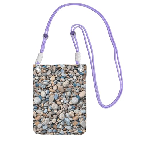 JEJEA Umhängetasche mit Kieselsteinmuster, für Damen und Herren, verstellbarer Riemen, für Reisen, Einkaufen, violett, Einheitsgröße JEJEA Umhängetasche mit Kieselsteinmuster, für Damen und Herren, verstellbarer Riemen, für Reisen, Einkaufen, violett, Einheitsgröße von JEJEA