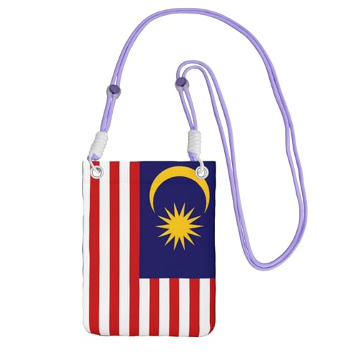 JEJEA Umhängetasche mit Malaysia-Flagge, für Damen und Herren, verstellbarer Riemen, für Reisen, Einkaufen, violett, Einheitsgröße JEJEA Umhängetasche mit Malaysia-Flagge, für Damen und Herren, verstellbarer Riemen, für Reisen, Einkaufen, violett, Einheitsgröße von JEJEA