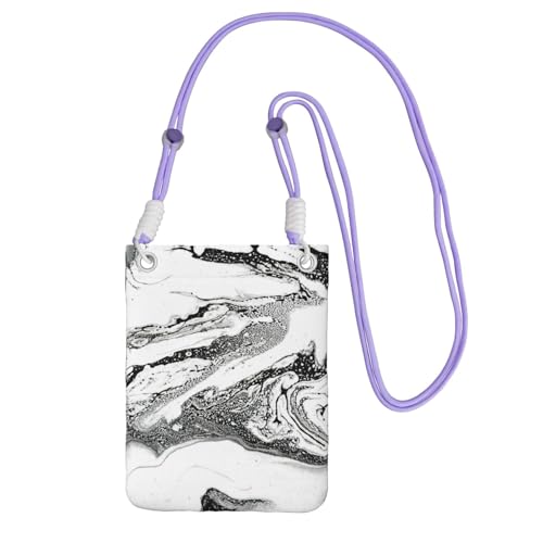 JEJEA Umhängetasche mit Marmor-Druck, für Damen und Herren, verstellbarer Riemen, für Reisen, Einkaufen, Schwarz und Weiß, violett, Einheitsgröße JEJEA Umhängetasche mit Marmor-Druck, für Damen und Herren, verstellbarer Riemen, für Reisen, Einkaufen, Schwarz und Weiß, violett, Einheitsgröße von JEJEA