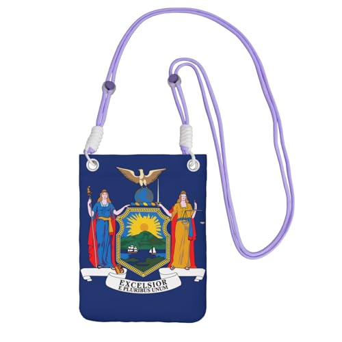 JEJEA Umhängetasche mit New York-Flagge, für Damen und Herren, verstellbarer Riemen, für Reisen, Einkaufen, violett, Einheitsgröße JEJEA Umhängetasche mit New York-Flagge, für Damen und Herren, verstellbarer Riemen, für Reisen, Einkaufen, violett, Einheitsgröße von JEJEA