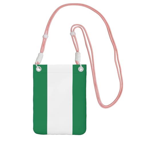 JEJEA Umhängetasche mit Nigeria-Flagge für Damen und Herren, verstellbarer Riemen, Handygeldbörse, für Reisen und Einkaufen, rose, Einheitsgröße JEJEA Umhängetasche mit Nigeria-Flagge für Damen und Herren, verstellbarer Riemen, Handygeldbörse, für Reisen und Einkaufen, rose, Einheitsgröße von JEJEA