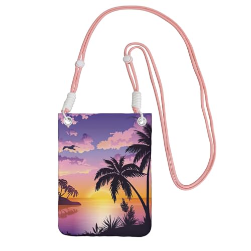 JEJEA Umhängetasche mit Palmen-Druck, für Damen und Herren, verstellbarer Riemen, für Reisen, Einkaufen, rose, Einheitsgröße JEJEA Umhängetasche mit Palmen-Druck, für Damen und Herren, verstellbarer Riemen, für Reisen, Einkaufen, rose, Einheitsgröße von JEJEA