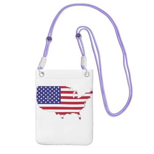 JEJEA Umhängetasche mit USA-Flagge, für Damen und Herren, verstellbarer Riemen, für Reisen, Einkaufen, violett, Einheitsgröße JEJEA Umhängetasche mit USA-Flagge, für Damen und Herren, verstellbarer Riemen, für Reisen, Einkaufen, violett, Einheitsgröße von JEJEA