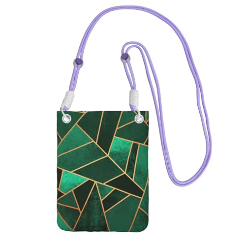 JEJEA Umhängetasche mit geometrischem Druck, für Damen und Herren, verstellbarer Riemen, für Reisen, Einkaufen, Schwarz und Gold, violett, Einheitsgröße JEJEA Umhängetasche mit geometrischem Druck, für Damen und Herren, verstellbarer Riemen, für Reisen, Einkaufen, Schwarz und Gold, violett, Einheitsgröße von JEJEA