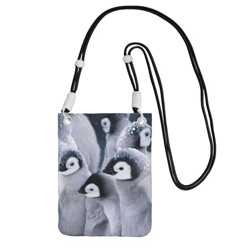 JEJEA Umhängetasche mit niedlichem Pinguin1-Druck, für Damen und Herren, verstellbarer Riemen, für Reisen, Einkaufen, Schwarz , Einheitsgröße JEJEA Umhängetasche mit niedlichem Pinguin1-Druck, für Damen und Herren, verstellbarer Riemen, für Reisen, Einkaufen, Schwarz , Einheitsgröße von JEJEA
