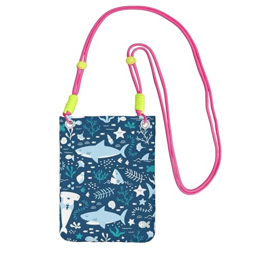 JEJEA Umhängetasche mit süßem blauem Fisch-Druck, für Damen und Herren, verstellbarer Riemen, für Reisen, Einkaufen, Fuchusia, Einheitsgröße JEJEA Umhängetasche mit süßem blauem Fisch-Druck, für Damen und Herren, verstellbarer Riemen, für Reisen, Einkaufen, Fuchusia, Einheitsgröße von JEJEA