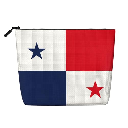 Make-up-Tasche, Motiv: Flagge von Panama, Reise-Kulturbeutel, tragbare Make-up-Tasche für Damen, Schwarz , Einheitsgröße von JEJEA