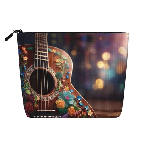 Make-up-Tasche mit Blumenmotiv, Reise-Kulturbeutel, tragbar, für Damen, Schwarz , Einheitsgröße von JEJEA