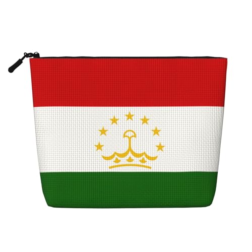 Make-up-Tasche mit Flagge von Tadschikistan, Reise-Kulturbeutel, Reise-Make-up-Tasche, tragbarer Make-up-Organizer für Damen, Schwarz , Einheitsgröße von JEJEA