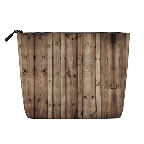 Make-up-Tasche mit Holzmaserung, Reise-Kulturbeutel, tragbar, für Damen, Schwarz , Einheitsgröße von JEJEA