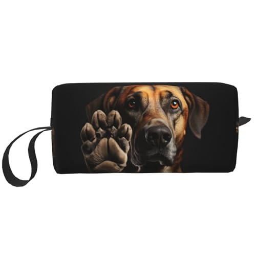 Make-up-Tasche mit Hundepfotenabdruck, langlebige Kosmetiktasche, Make-up, Reisetasche, unverzichtbares Geschenk für Damen und Herren, weiß, Einheitsgröße von JEJEA