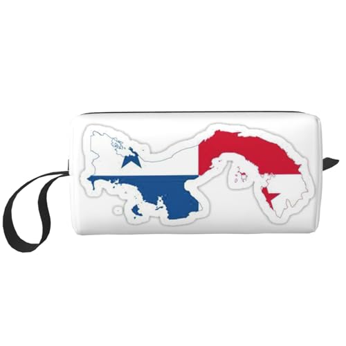 Make-up-Tasche mit Panama-Flagge, langlebig, Kosmetiktasche, Reise-Utensilien, Geschenke für Damen und Herren, weiß, Einheitsgröße von JEJEA