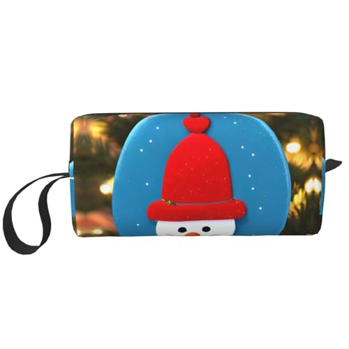 Make-up-Tasche mit Schneemann-Druck, langlebige Kosmetiktasche, Make-up, Reisetasche, wichtige Geschenke für Damen und Herren, weiß, Einheitsgröße von JEJEA