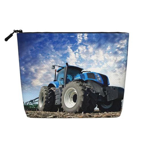 Make-up-Tasche mit Traktor-Motiv, Reise-Kulturbeutel, Reise-Make-up-Tasche, tragbarer Make-up-Organizer für Damen, Schwarz , Einheitsgröße von JEJEA