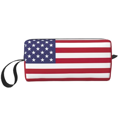 Make-up-Tasche mit amerikanischer Flagge, langlebige Kosmetiktasche, Make-up, Reisetasche, ideales Geschenk für Damen und Herren, weiß, Einheitsgröße von JEJEA