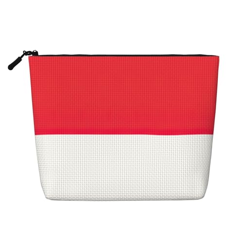 Make-up-Tasche mit indonesischer Flagge, Reise-Kulturbeutel, Reise-Make-up-Tasche, tragbarer Make-up-Organizer für Damen, Schwarz , Einheitsgröße von JEJEA