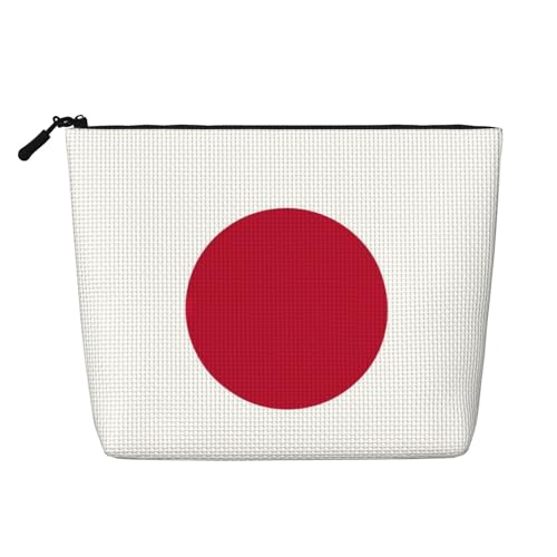 Make-up-Tasche mit japanischer Flagge, Reise-Kulturbeutel, Reise-Make-up-Tasche, tragbarer Make-up-Organizer für Damen, Schwarz , Einheitsgröße von JEJEA