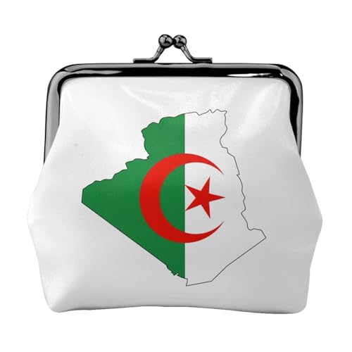 Münzgeldbörse mit Algerien-Flagge, tragbar, Faserleder, Mini-Geldbörse für Damen, Schwarz , Einheitsgröße, Münztasche von JEJEA