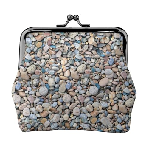 Münzgeldbörse mit Kieselsteinmuster, tragbare Münzgeldbörse aus Faserleder, Mini-Geldbörse für Damen, Schwarz , Einheitsgröße, Münztasche von JEJEA